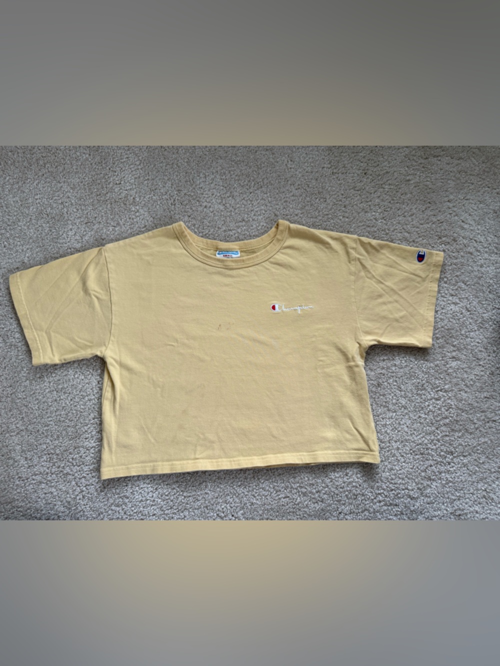 Champion Pale Yellow Short Sleeve Logo Tee